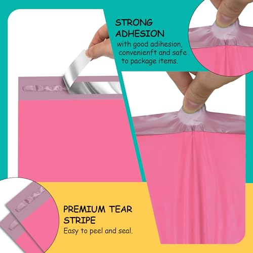 Poly Mailers 6x9 Inch 100 Pcs - Pink Waterproof Shipping Envelopes for Small Business with Tear Resistance and Self-Sealing Feature - Ideal Packaging Bags for Mailing, Shipping, and More - color: Pink, size: 6x9 Inch 100 Pcs