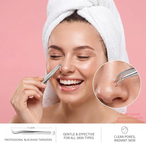 4in1 Precision Stainless Steel Tweezers For Eyelash Extensions, Hair Eyebrow Remove, Blackhead removal