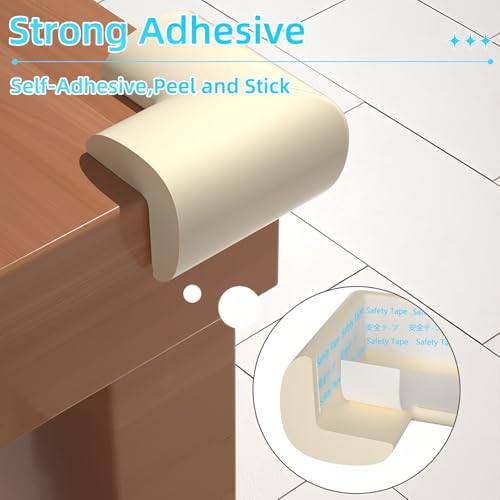 ZOMPAGO Baby Proofing Edge & Corner Guards, 10 PCS Soft NBR Foam Safety Bumpers for Furniture, Strong Adhesive,No Residue,Protects Toddlers from Sharp Corners on Tables,Cribs,Fireplaces/Glass Surfaces - size: 10PCS