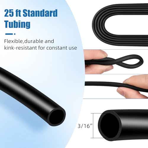 AQUANEAT 50 Feet Aquarium Airline Tubing, Standard 3/16" Tubing for Fish Tank Air Pump (Black) - size: 50 Feet