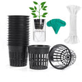 ORIMERC 4 inch 15 Pack Net Cups Pots, with 15 feet Self Watering Rope, 15 Plant Labels, for Hydroponics Aquaponics Kratky Orchid Vegetable Indoor Outdoor Growing Baskets Nursery Slotted Mesh BPA Free - size: 4 inch (15 Pack)