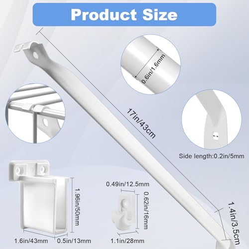 12 Inch Wire Shelf Brackets Set, 4 Pack Metal White Closet Support Bracket with End Brackets & Clips for Wire Shelving Wall Bracket Installation, Support Wire Closet Shelves Racks(4 Pack) - size: 4 Pack