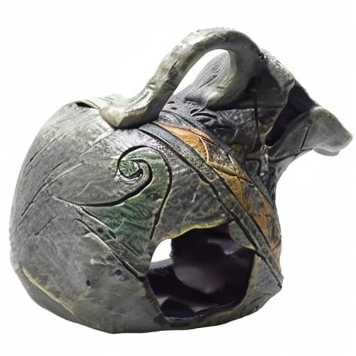 TEHAUX Fish Tank Resin Ornaments Fish Tank Hideout Landscaping Hiding Cave Aquarium Simulation Vase Shelter Hideout