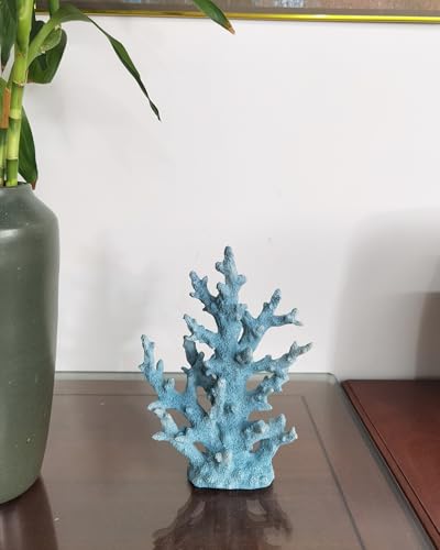Lifelike Coral Reef Sculpture Statue - Handmade Resin Ocean Decor for Aquarium, Desk, Bathroom, Shelf - Coastal Beach Nautical Theme Gift for Home & Office