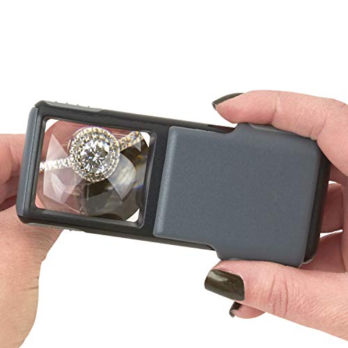 Carson 5x MiniBrite LED Lighted Slide-Out Aspheric Magnifier with Protective Sleeve - Set of 4 (PO-55MU),Gray - size: Pack of 4