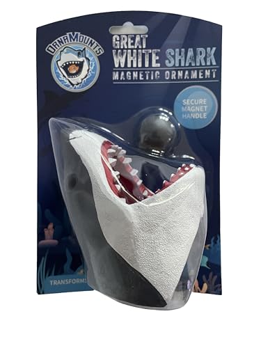Aquarium Decor Magnetic Great White Shark Ornament – Wall-Mounted Fish Tank Accessory