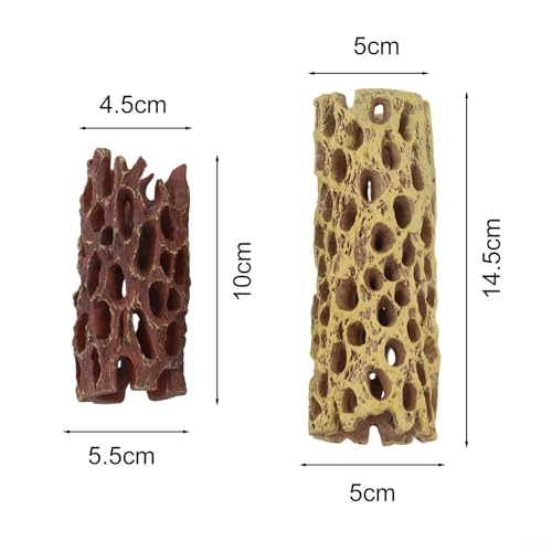 Shrimp Hideout Hermit Crab Climbing Toy Aquarium Decoration with Reptile Moss Attachment Small Animal Nesting Spot Crayfish Shelter Resin Ornament
