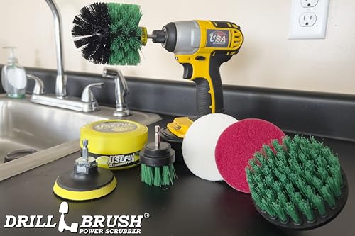 Electric Spin Scrubber Kitchen Cleaning Set with Multi-Purpose Cleaner Paste - Lemon Lime Scented, Stainless Steel Appliance, Oven, Stove Top, Microwave, Sink, Counter Top, Grout, Baseboard Cleaner - color: Green
