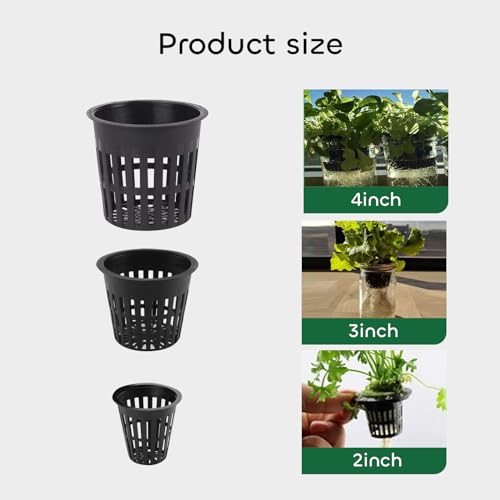 GROWNEER Net Pots 25 Pcs 3 Inch Garden Slotted Mesh Net Cups, Heavy Duty Hydroponic Supplies with 50Pcs Plant Labels, Planting Grow Basket for Indoor Outdoor Aquaponics Growing Bucket - size: 3 Inches, style: 25 PCS
