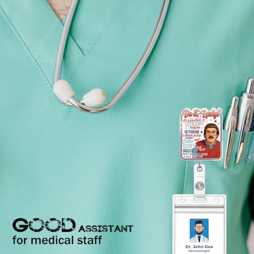 Funny Badge Reel Holder Fun Medical Assistant ID Retractable with Clip for Nursing CNA LPN RN Medical Assistant Nurse Students Accessories - color: Chit Quotes 02