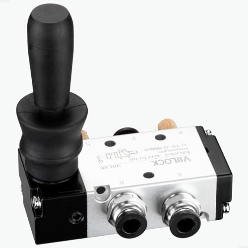 Pneumatic Air Hand Lever Valve, 5 Way 2 Position 1/4”NPT Solenoid Valve Manual Control Direct Driving Type Push-Pull 4H210-08 - size: 1/4"NPT, style: 5 Way 2 Position