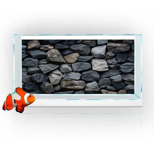 iTapnoom Underwater Stone Aquarium Background, Rock Wall Nature Landscape Fish Tank Backdrop Decor, Polyester Fabric with 6 EVA Double-Sided Tapes 36x18 inches/90x45cm - color: Stone, size: 36"L x 18"W