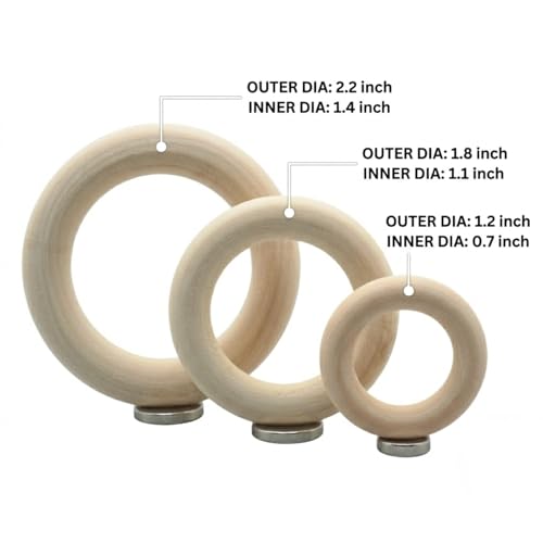 15-Pack Magnetic Air Plant Holders, Breathable Wire Tillandsia Hangers for Fridge & Metal Wall, Modern Miniature Plant Display Rings for DIY Fairy Gardens and Home Decor (2.2 Inch) - size: 2.2 Inch