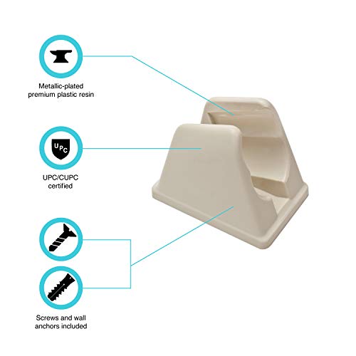 Dura Faucet DF-SA156-BQ RV Handheld Shower Wand Bracket Holder, Mounting Screws Included (Bisque Parchment) - color: Bisque Parchment