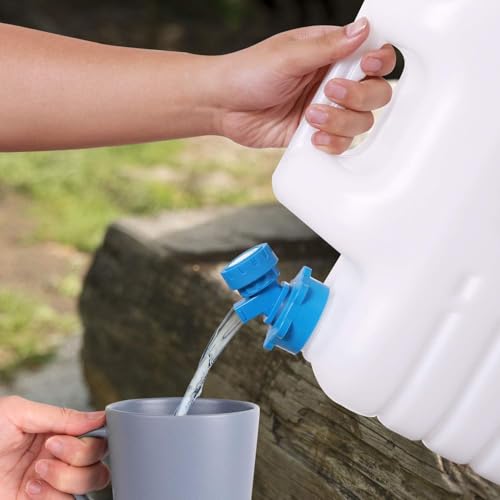 5 Gallon/18.5L Water Container with Spigot, Portable BPA Free Water Jug, Multifunction Water Tank for Camping Outdoor Hiking Picnic Supplies, Emergency Stroage, 2 Pack - size: 5 gal, 2 pack