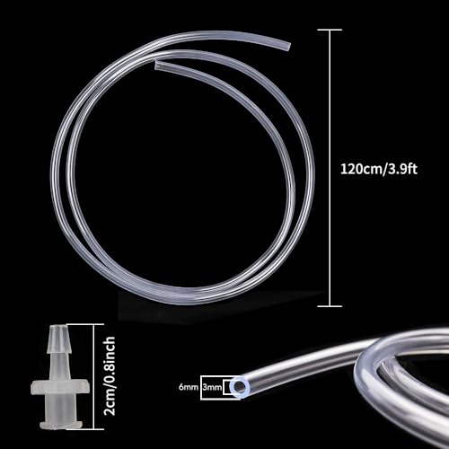 DEPEPE 2pcs 100ml Large Plastic Syringe with 2pcs 47in Handy Plastic Tubing and Luer Connections for Scientific Labs, Measuring, Watering, Refilling, Filtration, Feeding