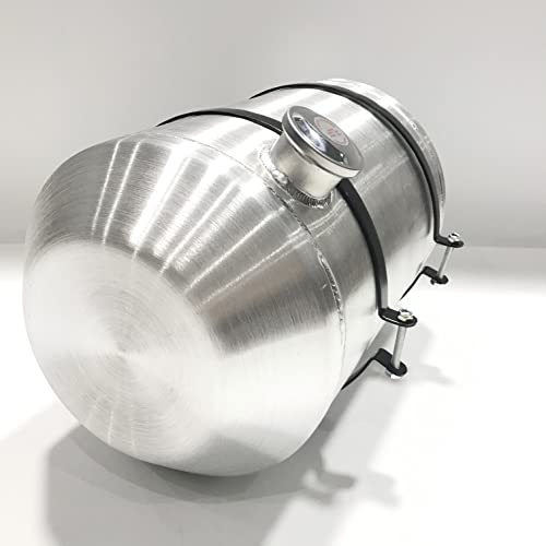JSD 9.75 Gallons 12" x 20" Aluminum Spun Round Gas Tank Fuel Cell Tank End Fill 3/8" NPT Outlet-Off-road,go kart - size: 12" x 20"