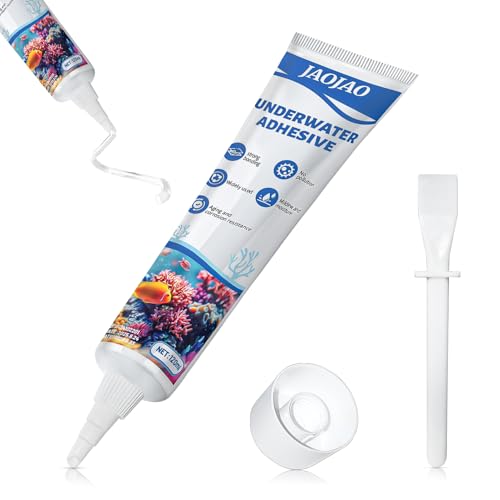 JAOJAO Aquarium Safe Silicone, Aquarium Silicone Clear Underwater Sealant Marine Waterproof Strong Adhesion Good Flexibility Underwater Bonding for Fish Tank, Pools Transparent, 120ml - color: Transparent
