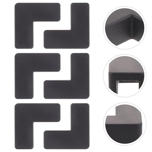 Alasum 6pcs Silicone Corner Protectors for Aquarium and Pet Carrier, Medium Black Anti-Collision Bumpers, Flexible Edge Guards for Babyproofing Furniture and Table Safety