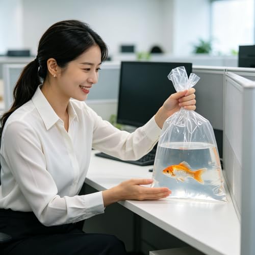 50PCS Fish Transport Bags: PE Plastic Leak-Proof Shipping Bags For Live Fish, 4.3 Mil Extra Thickness, 13.8"X6", Flat Seal, Transporting Shipping Containers