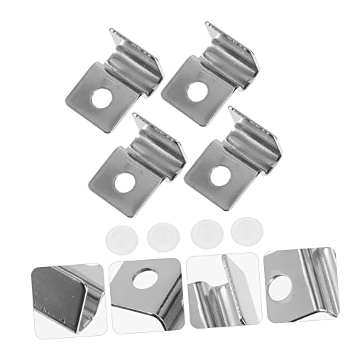 Ipetboom 8pcs Glass Lid Brackets for Fish Tank Aquarium Support Clips Easy Installation for Open Tanks Sturdy Holder for Aquatic Environments - color: Silverx2pcs, size: 2.1x0.6cmx2pcs