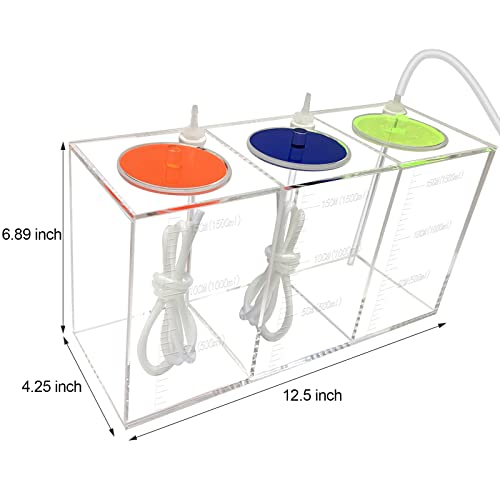 Dosing Container with Pump, Reservoir, Tubing Hose - 4500ml - size: 4500ml(blue orange and green lid)