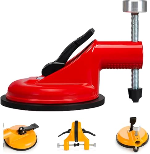 Adjustable Height Setter-Professional Countertop Leveling Tool, Floor Gap Fixer Tool, Adjustable Powerful Vacuum Suction Stone Seam Leveler for Granite, Marble & Quartz, Precise Use (Red,1 Pcs)