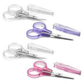 PAFASON Small Travel Craft Scissors Set Straight Curved Precision Tip All Purpose for Scrapbooking Quilting Sewing Knitting Embroidery Cross Stitch Crochet Thread Yarn Paper Detail Cutting Safety Case - style: Contemporary