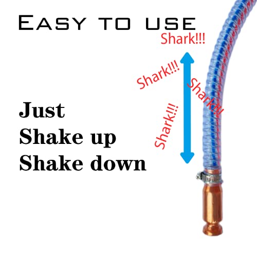 High Flo Gas Siphon Pump With Control Valve, Hand Fluid Transfer Pump For Water Oil Fuel 10ft Hose 3/4" Shaker Valve Siphon, Suction 5.5 Gallons Water Per Minute. (10ft 3/4" Valve)