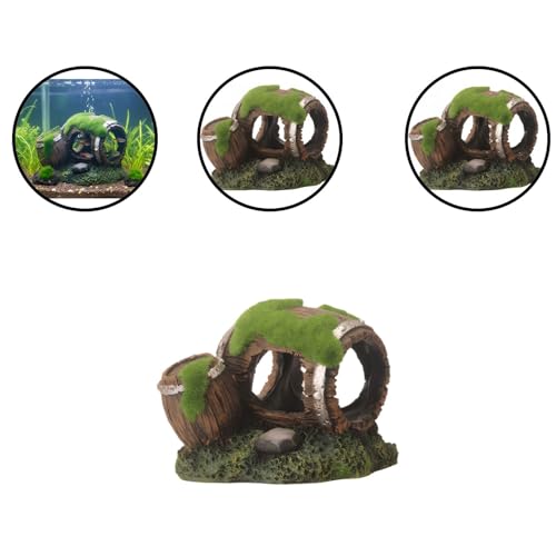 Aquarium Decor Resin Wine Barrel Cave for Fish and Shrimp - Realistic Simulation Barrel Tank Hiding Place for Cichlids, Shrimp, Small Fish - color: Style D, size: 8.8x7.8x7.4 cm