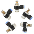 Pneumatic Push to Connect Air Flow Control Valve, 8mm Tube OD x 1/8" Male BSP Thread, Elbow 90 Degree Switch Valve Adapter Fitting (Pack of 5) - color: Pack of 5, size: 0.31" OD x 1/8" Thread