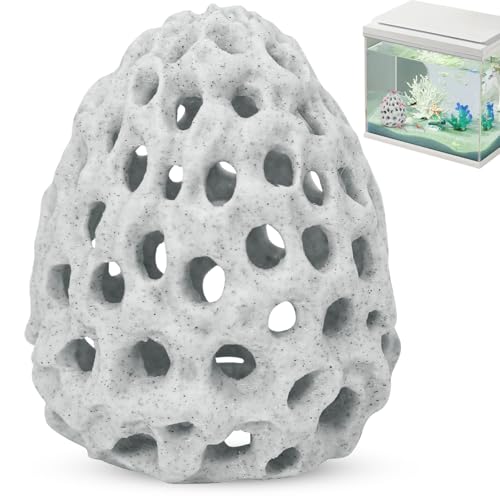 Shrimp Dome Hide Betta Habitat Fish Tank Tunnel with Suction Cup Aquarium Fish Cave Hideout Ornament Accessories for Shrimp Guppy Hiding Resting White - color: White