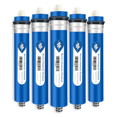 Membrane Solutions NSF/ANSI 58 Certified 100 GPD 11.75x1.75 Reverse Osmosis Membrane 5-Pack for Home RO Water Systems Maple Syrup DIY Aquariums - size: 5 Count (Pack of 1), style: 100G