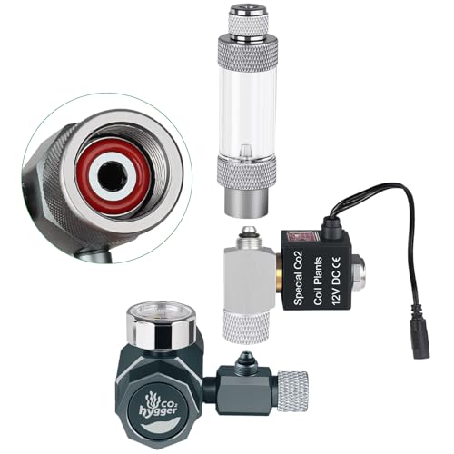 Aquarium Co2 Regulator, Mini CO₂ System with Upgraded DC Solenoid and Bubble Counter Check Valve, Detachable Design, for Building CO₂ System in Aquatic Plant Tank