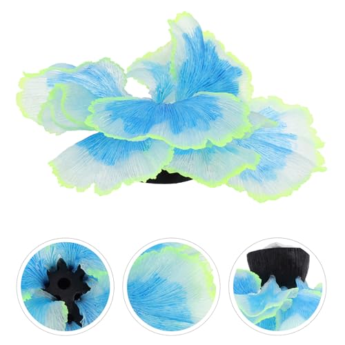 DOITOOL Fish Tank Aquatic Plant Decor Blue Artificial Water Grass Silicone Aquarium Supplies for Freshwater Tanks