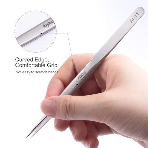 Precision Tweezer, Upgraded Professional Pointed, High-end Stainless Steel Tweezers for Craft, Electronics, Soldering, Model, Laboratory Work, Jewelry-Making