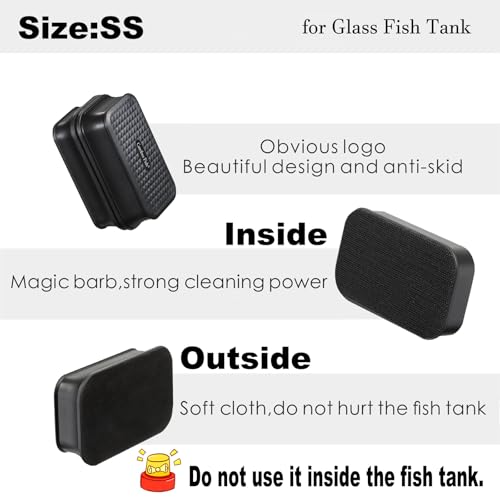 Carefree Fish Aquarium Super Strong Small Magnetic Cleaner for Glass Fish Tank Magnet Brush Floating - size: SS