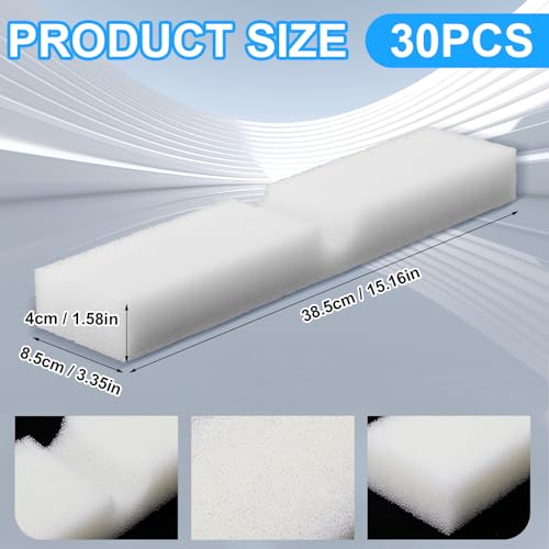 Ziliny 30 Packs Aquarium Foam Filter Media Filter Pads Compatible with Fluval Fx4 Fx5 Fx6 Cartridge Filters 30ppi Replacement White Pads - size: Fx4 Fx5 Fx6