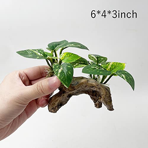 Fish Tank Decorations Aquarium Decor Ornaments Betta Silk Leaf pad Hammock Artifical Driftwood cave Goldfish Bowl Accessories (Type-C) - color: Type-c
