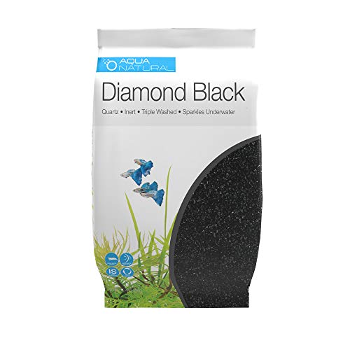 Aqua Natural Diamond Black 10lb, Premium Gravel and Substrate for Aquariums, Fish Tanks and terrariums, 1-2mm - size: 10LB