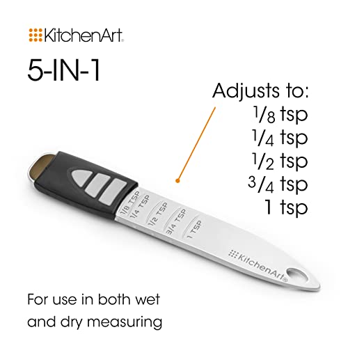 KitchenArt Pro Adjust-A-Teaspoon, Stainless Steel Measuring Spoon, Silver - size: Teaspoon