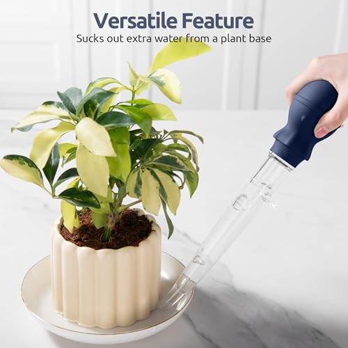 U-Taste 1.5oz Angled Turkey Baster - 228.2ºF Heat Resistant Food Grade Tritan and Silicone Large Octopus Bulb Baster Set with Cleaning Brush for Cooking Basting Meat Poultry Chicken (Midnight Blue) - color: Midnight Blue