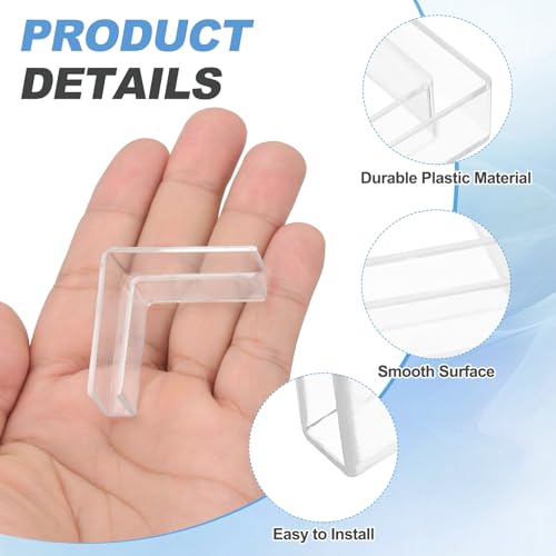 uxcell 12Pcs Plastic Glass Connector, Suitable for 6mm Thick l Shaped Glass to Glass Clamp, Fixing Bracket Rimless Clip Holder for Aquarium Fish Tank Display Shelves, Transparent - color: Transparent, size: 6mm