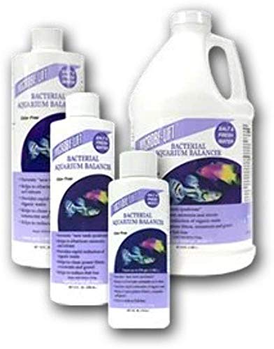 MICROBE-LIFT Bacterial Cleaner and Balancer for Salt and Fresh Water Tanks and Aquariums, Reduces Organic Waste and Prevents New Tank Syndrome, 8oz