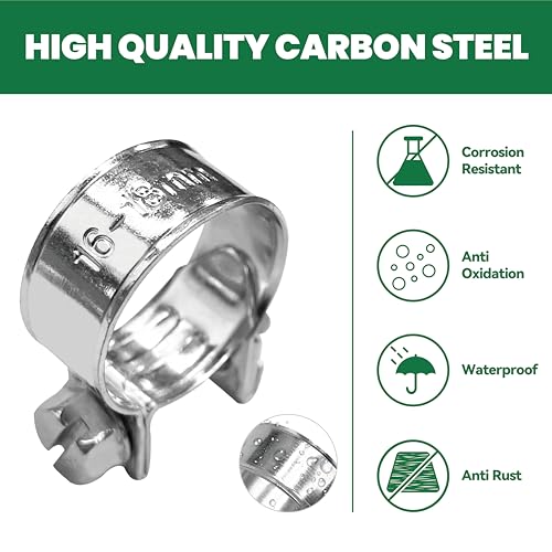 7/16" Small Fuel Injection Hose Clamps, 20PCS Gas Line Hose Clamp, Adjustable Pipe Hose Clip Tube Clamps for Automotive,Agriculture,Plumbing, 5/8"-23/32" Dia - size: 5/8"-23/32" (16-18mm)