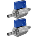 Beduan 2PCS 1/4” Hose ID Barb Ball Valve 304 Stainless Steel Mini Shut Off Valve for Water Gas Fuel Drip Irrigation and Aquariums - size: 1/4" Hose Barb