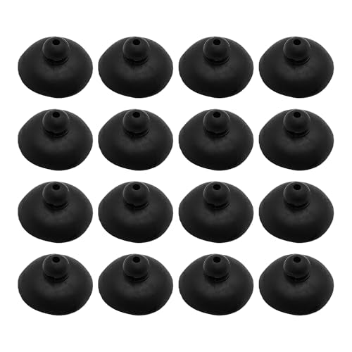 16PCS 28mm Dia Black Aquarium Suction Cup Clips, Soft Rubber Fish Tank Attachments for Pump Lines, Overhead Tube Organization and Aeration Setup - size: 16PCS 28mm