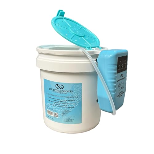 Plastic Bait Bucket (Minnow Bucket), 1 Gallon, White with Vented LID