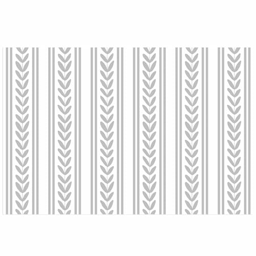 Grey Botanical Aquarium Background 16x36 Inch Self-Adhesive Fish Tank Decorations, Modern Farmhouse Striped Decorative Fish Tank Background Polyester Aquarium Decor Poster - color: Gray, White, Silver, size: 16x36in