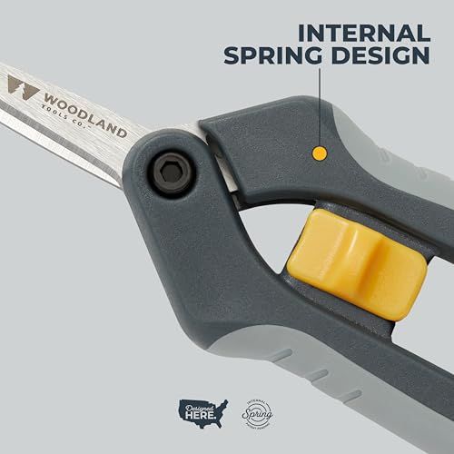 Woodland Tools Hydroponic Snips – Heavy Duty Flower Snips with Nano Tip Stainless Steel Trimming Scissors, Soft Grip, Spring Loaded, Blade Cover – Precision Plant Scissors and Bud Trimmer - style: Heavy Duty Snip
